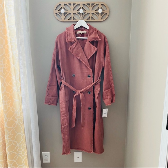 Free People Kelly Trench Coat Rose Sz XS/S - Picture 1 of 14